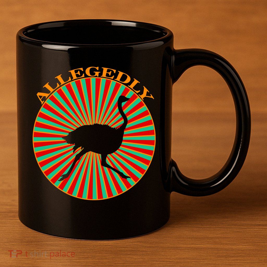 Allegedly Ostrich Retro Bird  11oz C Handle Ceramic Mug