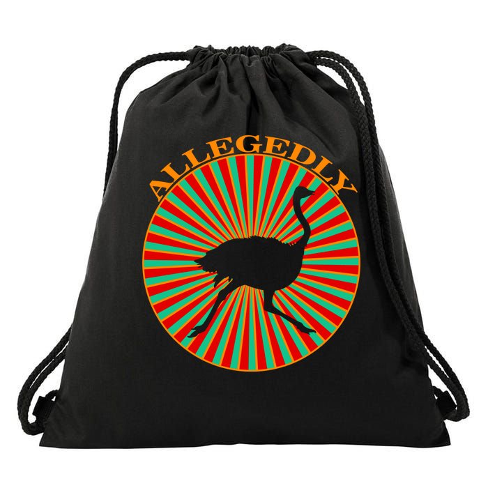 Allegedly Ostrich Retro Bird  Drawstring Bag