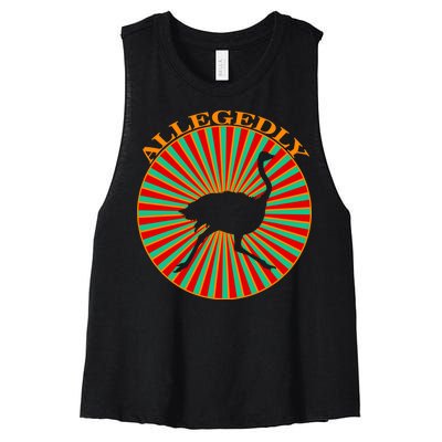 Allegedly Ostrich Retro Bird  Women's Racerback Cropped Tank