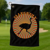 Allegedly Ostrich Retro Bird  Golf Towel