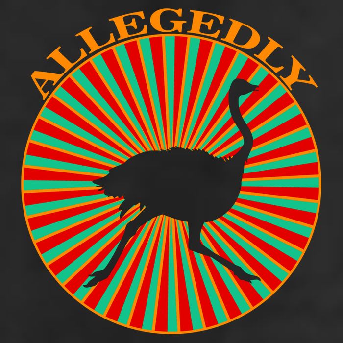 Allegedly Ostrich Retro Bird  Golf Towel