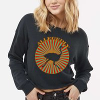 Allegedly Ostrich Retro Bird  Cropped Pullover Crew
