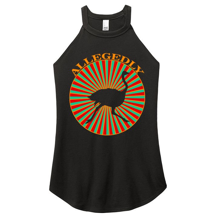 Allegedly Ostrich Retro Bird  Women's Perfect Tri Rocker Tank