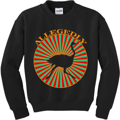 Allegedly Ostrich Retro Bird  Kids Sweatshirt