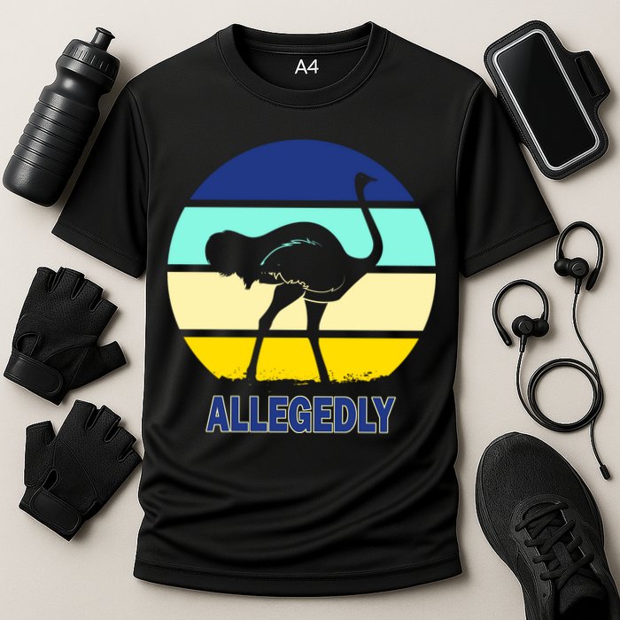Allegedly Ostrich Retro Logo Cooling Performance Crew T-Shirt