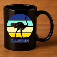 Allegedly Ostrich Retro Logo 11oz C Handle Ceramic Mug