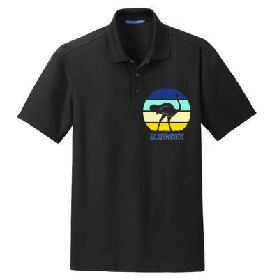 Allegedly Ostrich Retro Logo Dry Zone Grid Polo