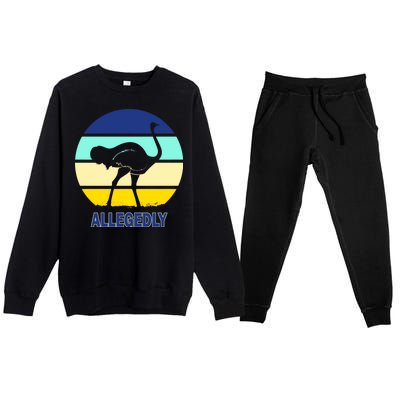 Allegedly Ostrich Retro Logo Premium Crewneck Sweatsuit Set