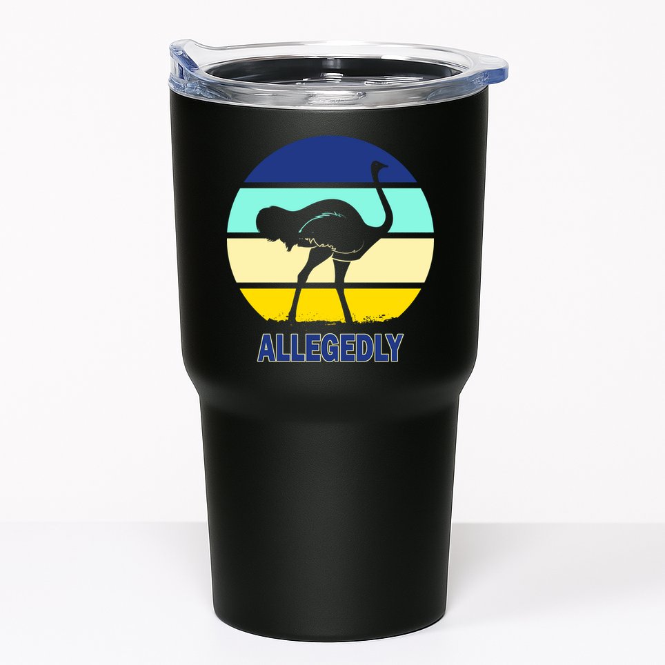 Allegedly Ostrich Retro Logo Tumbler