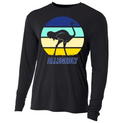 Allegedly Ostrich Retro Logo Cooling Performance Long Sleeve Crew