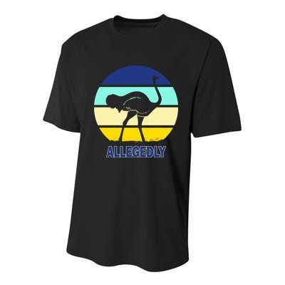 Allegedly Ostrich Retro Logo Youth Performance Sprint T-Shirt