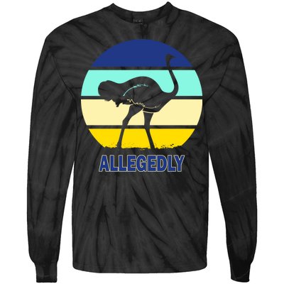 Allegedly Ostrich Retro Logo Tie-Dye Long Sleeve Shirt