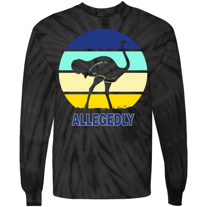 Allegedly Ostrich Retro Logo Tie-Dye Long Sleeve Shirt