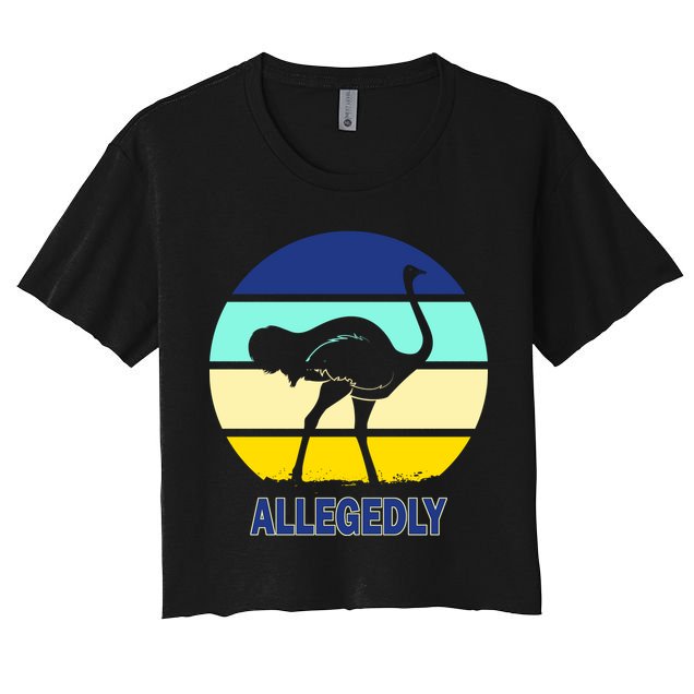 Allegedly Ostrich Retro Logo Crop Top