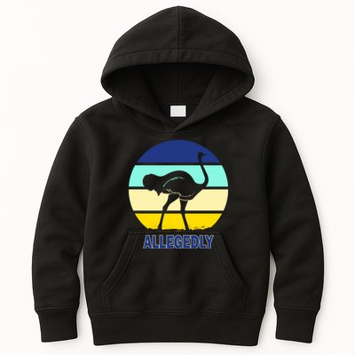 Allegedly Ostrich Retro Logo Kids Hoodie