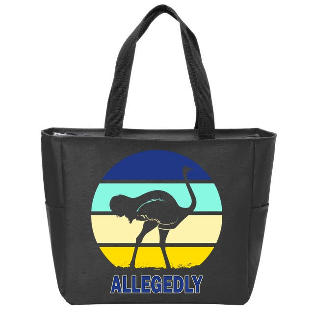 Allegedly Ostrich Retro Logo Zip Tote Bag