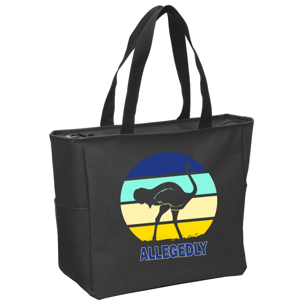 Allegedly Ostrich Retro Logo Zip Tote Bag