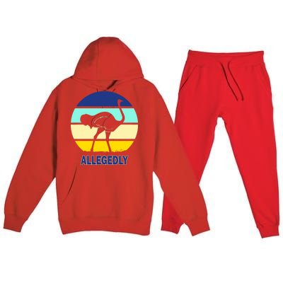 Allegedly Ostrich Retro Logo Premium Hooded Sweatsuit Set