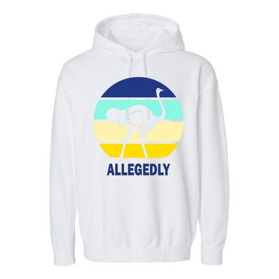 Allegedly Ostrich Retro Logo Garment-Dyed Fleece Hoodie