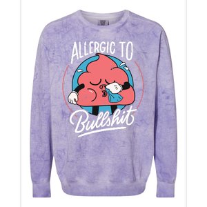 Allergic To Bullshit Funny Colorblast Crewneck Sweatshirt