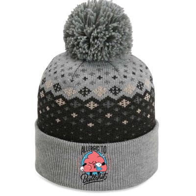 Allergic To Bullshit Funny The Baniff Cuffed Pom Beanie