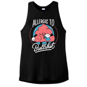 Allergic To Bullshit Funny Ladies PosiCharge Tri-Blend Wicking Tank