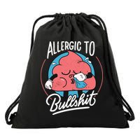 Allergic To Bullshit Funny Drawstring Bag