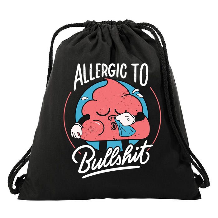 Allergic To Bullshit Funny Drawstring Bag