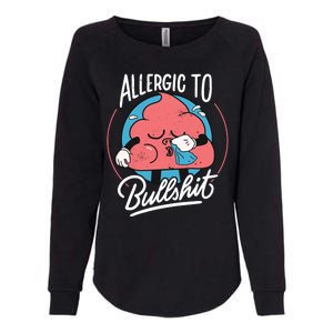 Allergic To Bullshit Funny Womens California Wash Sweatshirt