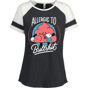 Allergic To Bullshit Funny Enza Ladies Jersey Colorblock Tee