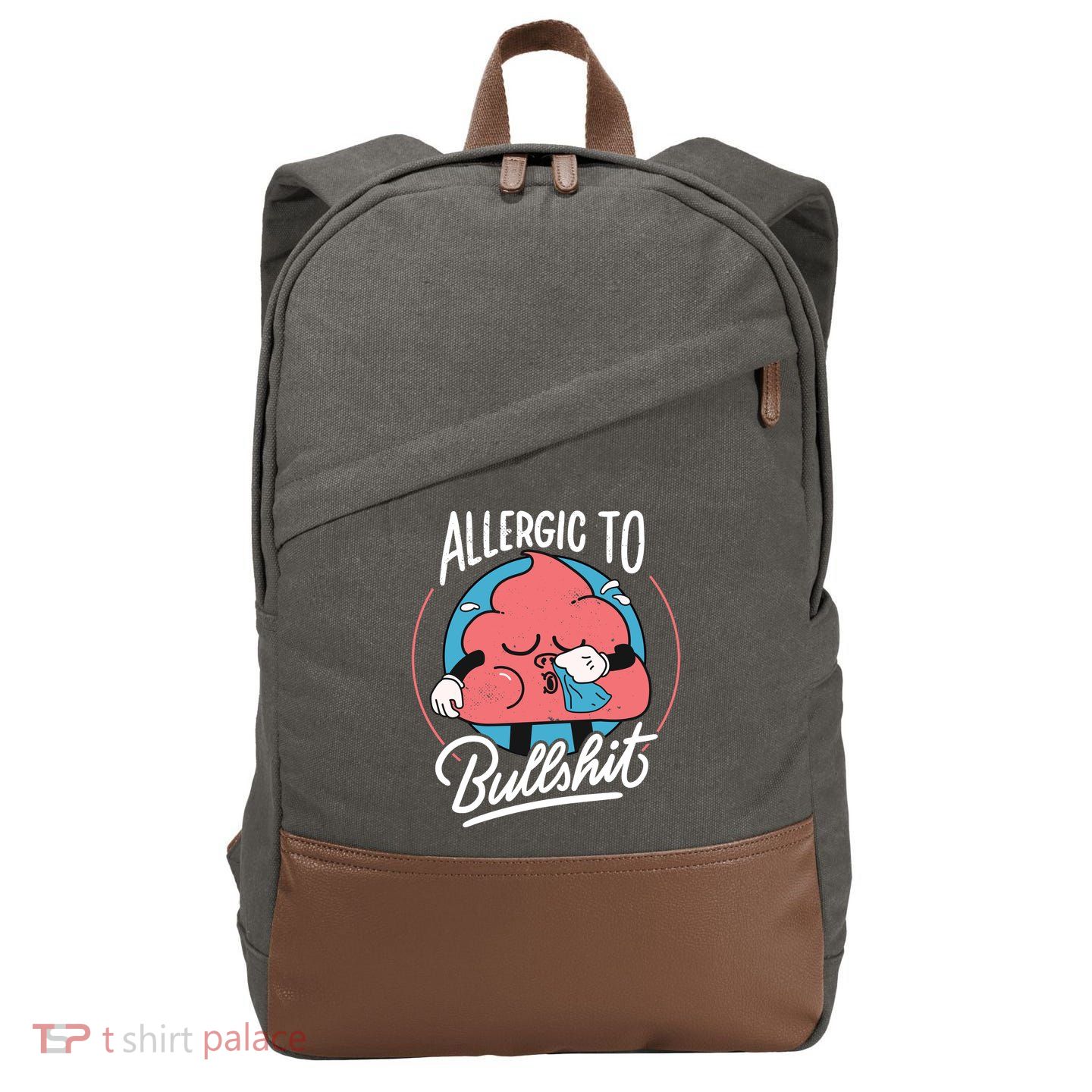 Allergic To Bullshit Funny Cotton Canvas Backpack