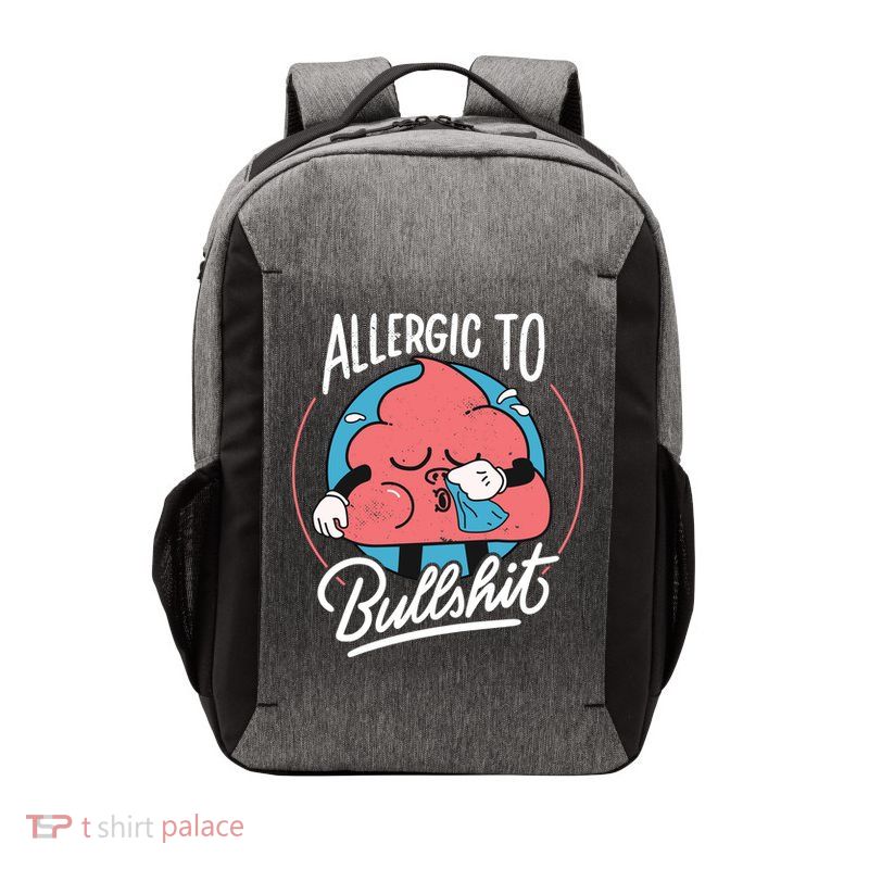 Allergic To Bullshit Funny Vector Backpack