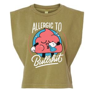 Allergic To Bullshit Funny Garment-Dyed Women's Muscle Tee