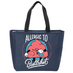 Allergic To Bullshit Funny Zip Tote Bag