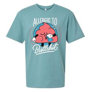 Allergic To Bullshit Funny Sueded Cloud Jersey T-Shirt