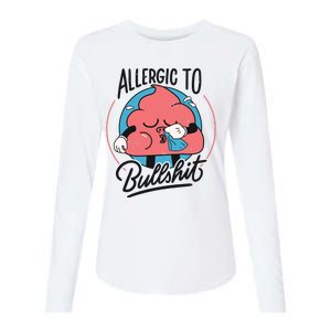 Allergic To Bullshit Funny Womens Cotton Relaxed Long Sleeve T-Shirt