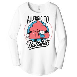 Allergic To Bullshit Funny Women's Perfect Tri Tunic Long Sleeve Shirt