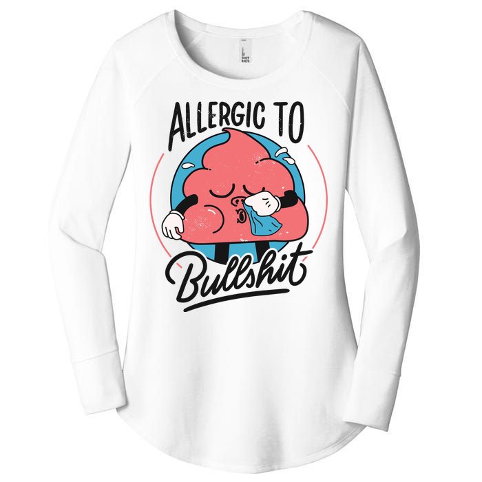 Allergic To Bullshit Funny Women's Perfect Tri Tunic Long Sleeve Shirt