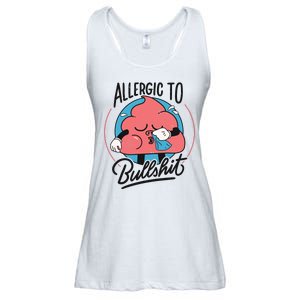 Allergic To Bullshit Funny Ladies Essential Flowy Tank