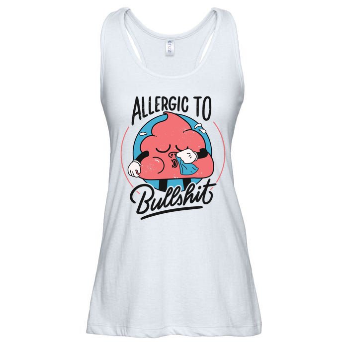 Allergic To Bullshit Funny Ladies Essential Flowy Tank