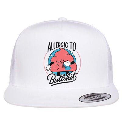 Allergic To Bullshit Funny Flat Bill Trucker Hat