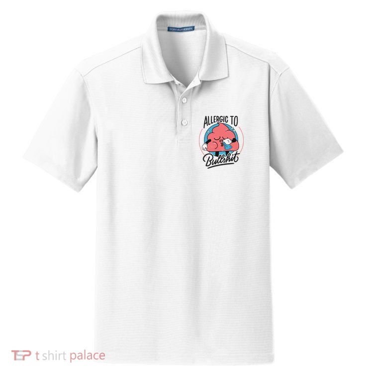 Allergic To Bullshit Funny Dry Zone Grid Polo