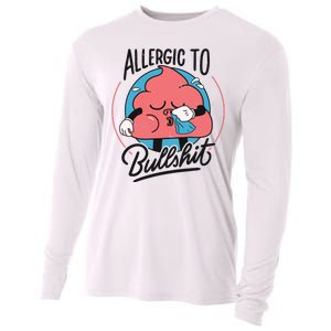 Allergic To Bullshit Funny Cooling Performance Long Sleeve Crew