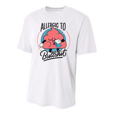 Allergic To Bullshit Funny Youth Performance Sprint T-Shirt