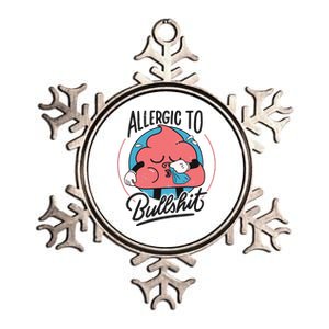 Allergic To Bullshit Funny Metallic Star Ornament