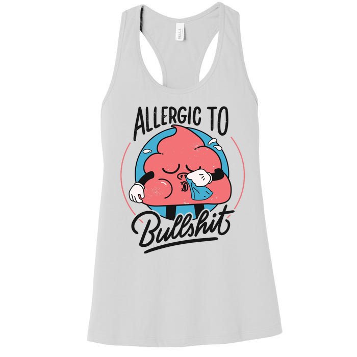 Allergic To Bullshit Funny Women's Racerback Tank