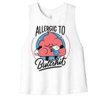 Allergic To Bullshit Funny Women's Racerback Cropped Tank