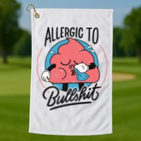 Allergic To Bullshit Funny Golf Towel