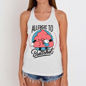 Allergic To Bullshit Funny Women's Knotted Racerback Tank