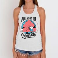 Allergic To Bullshit Funny Women's Knotted Racerback Tank